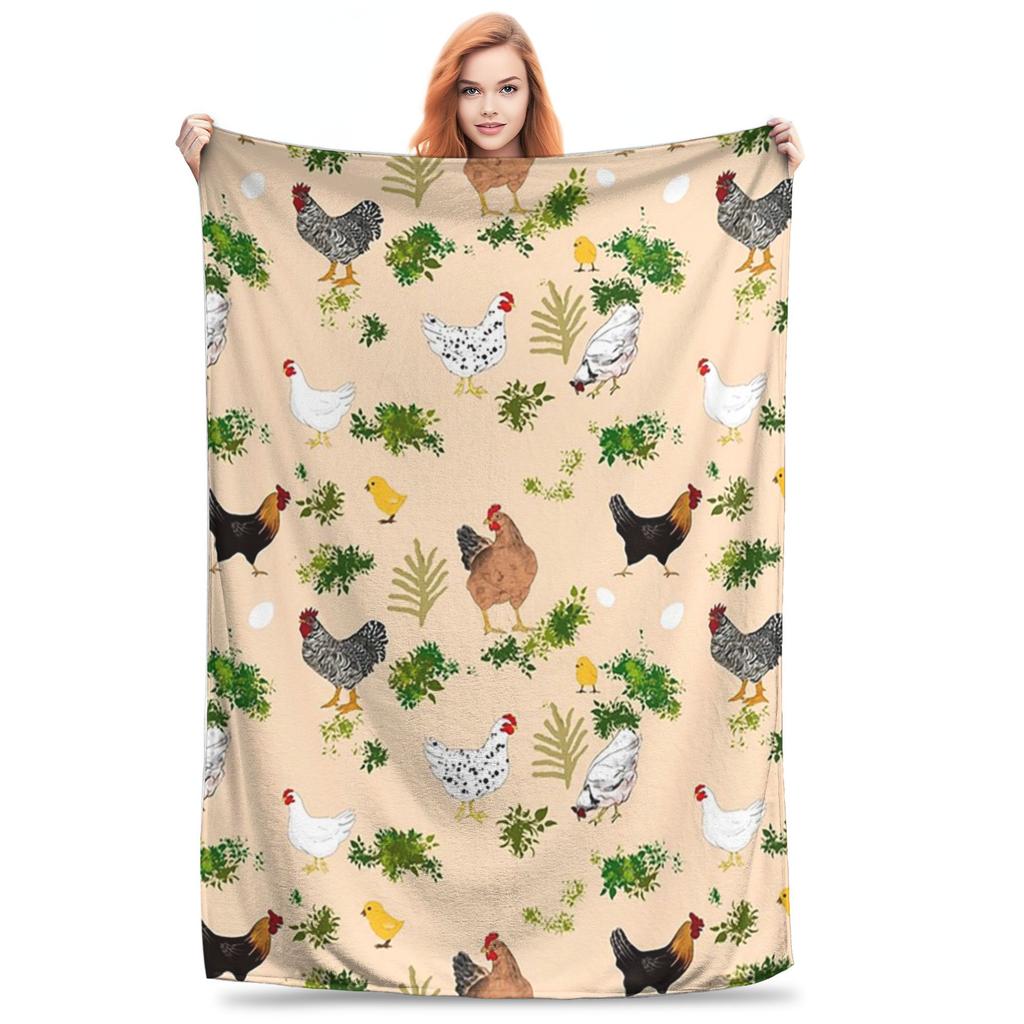 Chicken,hen ,chicks Pattern Blanket Portable Flannel Sofa Throw Blanket for Couch Bedding Outdoor Throws Bedspread Quilt