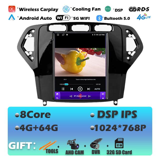 9.7“ IPS For Ford Mondeo 2007-2010 Carplay Android 14 Car Radio Multimedia Video Player Navigaion Head Unit Stereo Audio