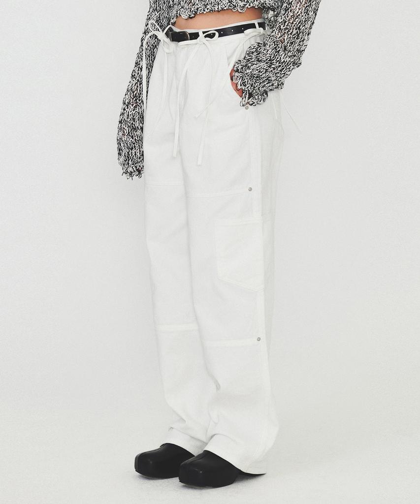 Daiaegeuneol Ribbon Strap Pocket Denim (White)