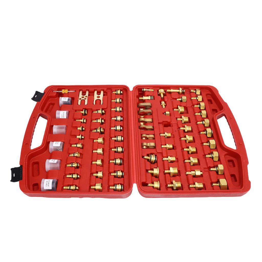 Automotive Air Conditioning Leak Test Kit Brass AC Leak Detection Tool Connector Repair Kit for Car Truck Auto AC