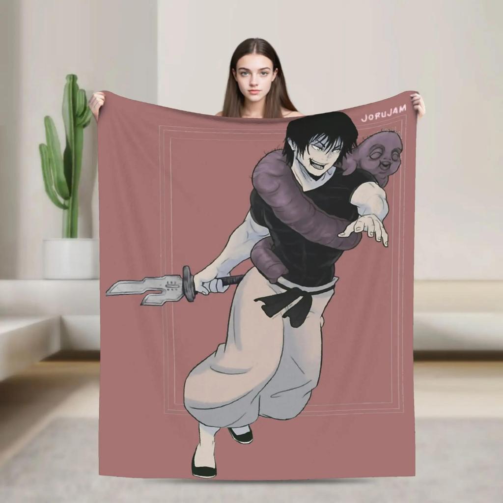 Toxic Toji Japanese Manga Flannel Blanket Soft Autumn Throw for Kids Living Room Street Trend Sofa Bed Cover Bedspread