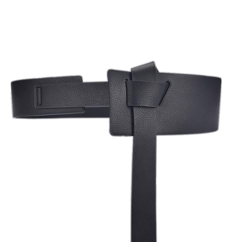 

Женский широкий пояс-корсет, модный декоративный пояс для рубашки, пальто, широкая лента, женский удлиненный пояс с узлом 105cm чёрный