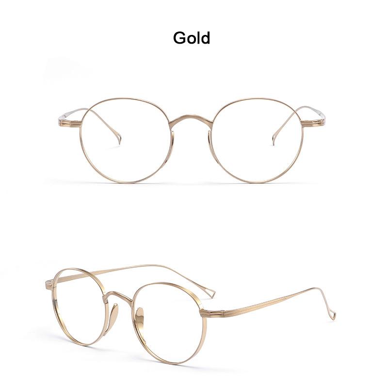 

2024 Японский бренд Тот же дизайн KMN113 Женские Мужские Оправа Очки Чистый Титан Photochromic Tea золотой