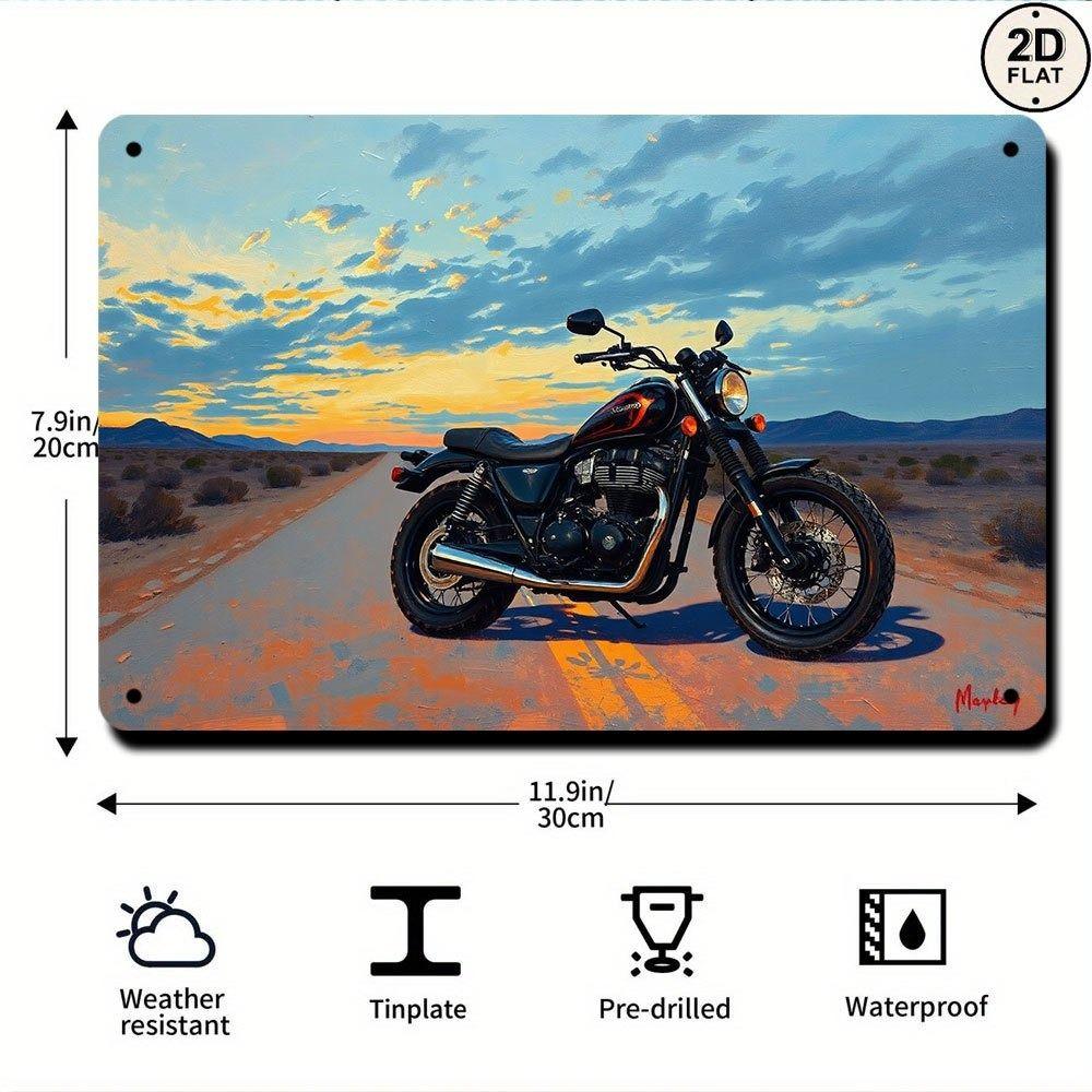 Vintage Motorcycle Metal Tin Sign Retro Biker Garage Wall Decor Industrial Style Art