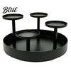 Indoor Ambient Lighting Elegant Fireplace Holder Circular Pillar Candle Stand Metal 4-Pillar Tiered Mantle Decor