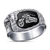 Neuer Hip-Hop Motorrad Schwarzer Gravierter Adler Schnabel Ring