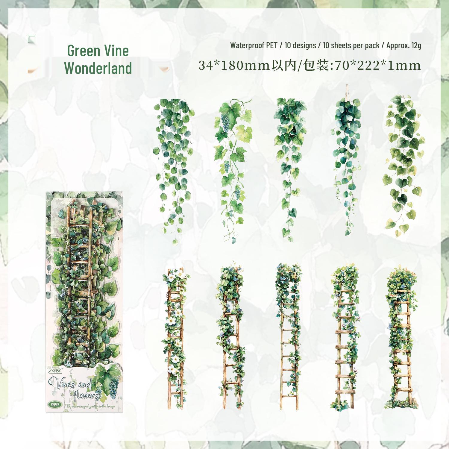 Rattan Flower Thread Retro Stickers: Creative, Waterproof Plant DIY Journal Material