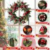 35cm Christmas Wreath with Pine Cypress & Bell - Door Hanging Decoration Pendant, Party Scene Ornament & Holiday Gift