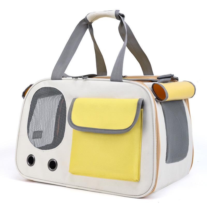 Pet breathable cat bag foldable adjustable length cat out handbag shoulder bag pet supplies