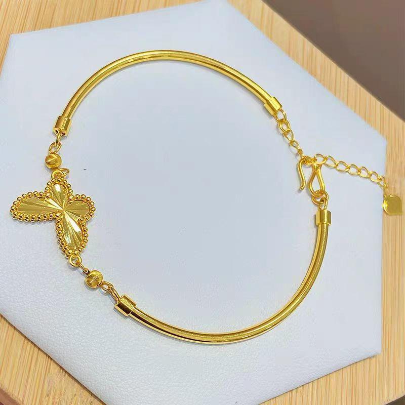 

Лазерный браслет-бабочка, латунный позолоченный нишевый дизайн, легкий роскошный женский браслет, простые и универсальные украшения для рук золотой