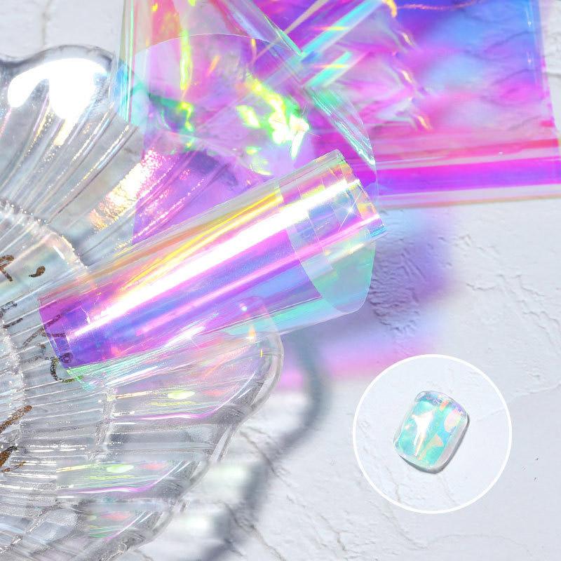 

1 шт. 5*20 см целлофан для дизайна ногтей Aurora Ice Cube большая цветная переводная бумага лазерная бижутерия конфетная бумага diy5 цветная наклейка 20cm