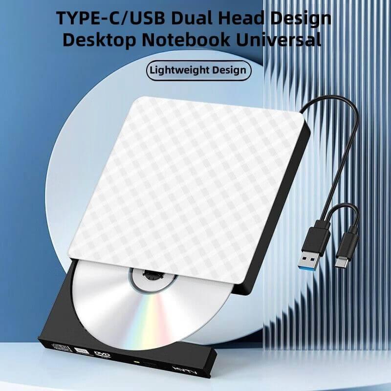 Writer (USB 3.0 and Type C + Type A) USB Mobile Optical Drive Portable External DVD/CD RW Drive Burner