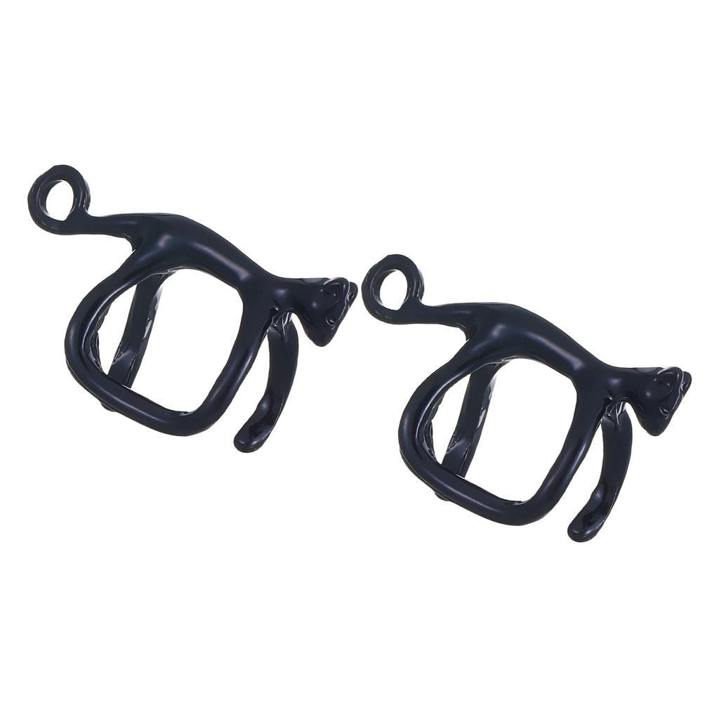 1 Pair Green Eyed Cats Ear Clip Fashionable Ear Jewelry Comfortable Earrings Nonslip Ear Accessories Alloy Texture