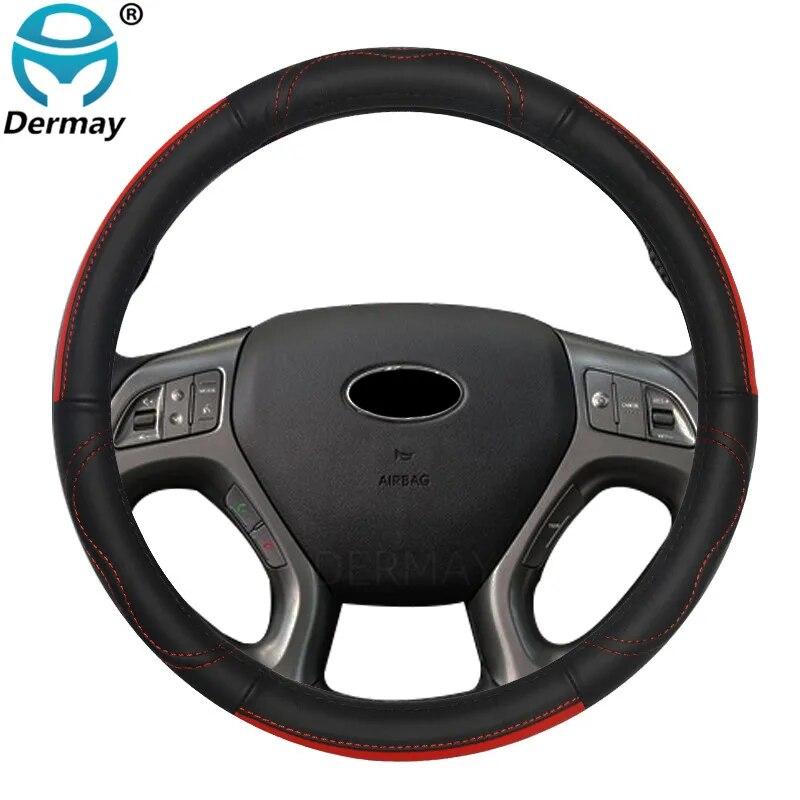 DERMAY Husa de volan de masina din piele naturala pentru Hyundai ix35 Tucson Creta Accesorii auto