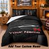 Nissan GT-R Pattern Bedding 3Pcs Set Custom Name, Bed Sheet And Pillowcases For Home Bedroom