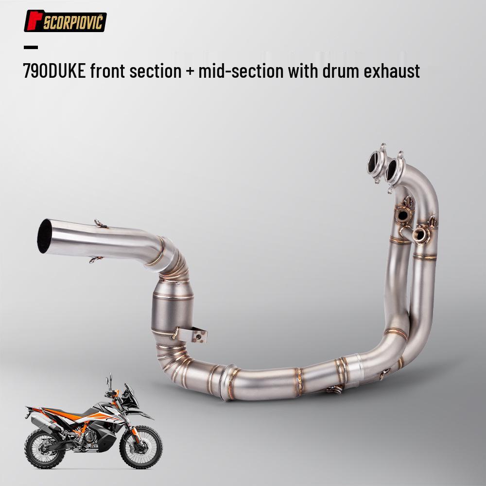 790DUKE Stainless Steel Exhaust Pipe Kit - Debaffled/Baffle Option, Direct Fit