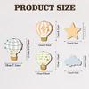 5 Pcs Star Cloud Hot Air Balloon Nursery Decor Boho Wooden Wall Hanging Sign for Bedroom Classroom Playroom Baby Shower Decoration