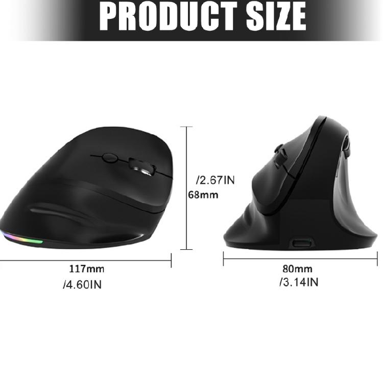 Type C Wireless Vertical Mouse 2.4G Ergonomic Mouse 4800DPI Mouse Bluetooth-compatible Optically Mouse for PC Computer