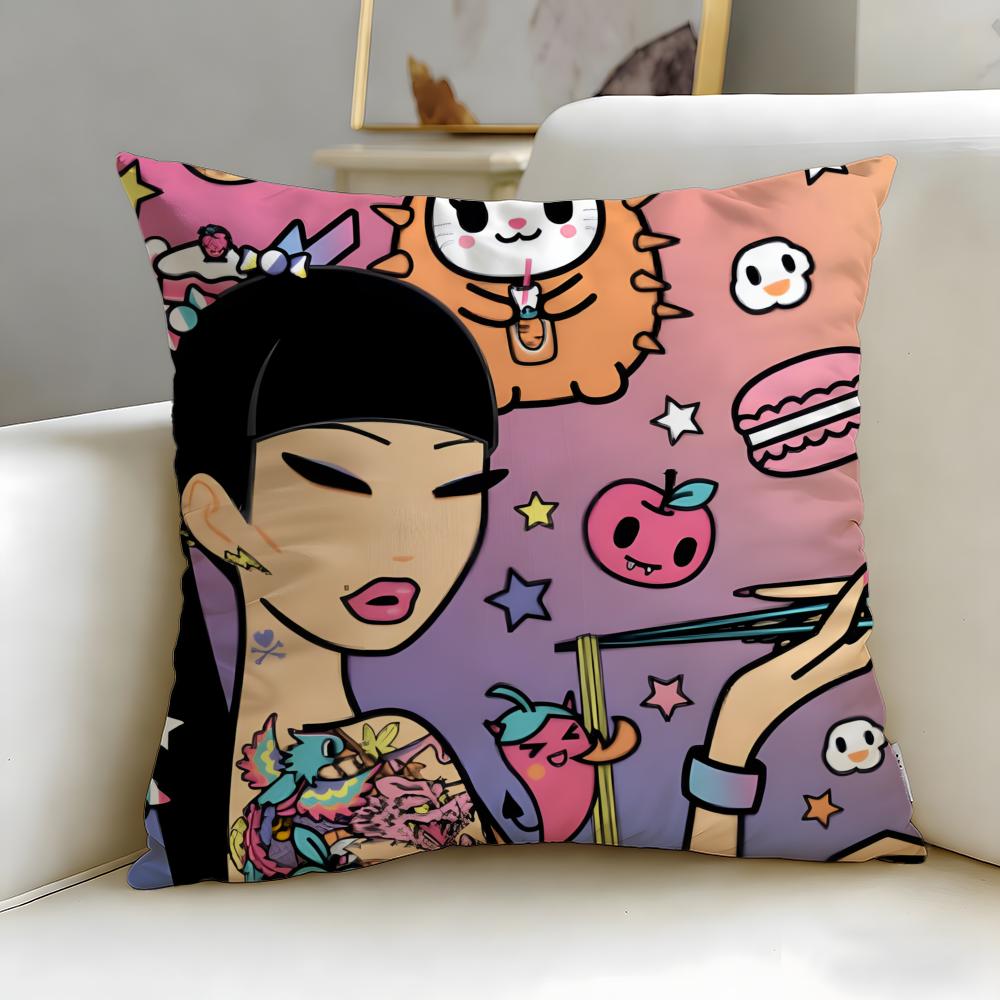 Popular Fashion Brand Tokidoki Cushion Cover Soft  EasyWash Pillow Case  Versatile for Couch Bed Travel and Office