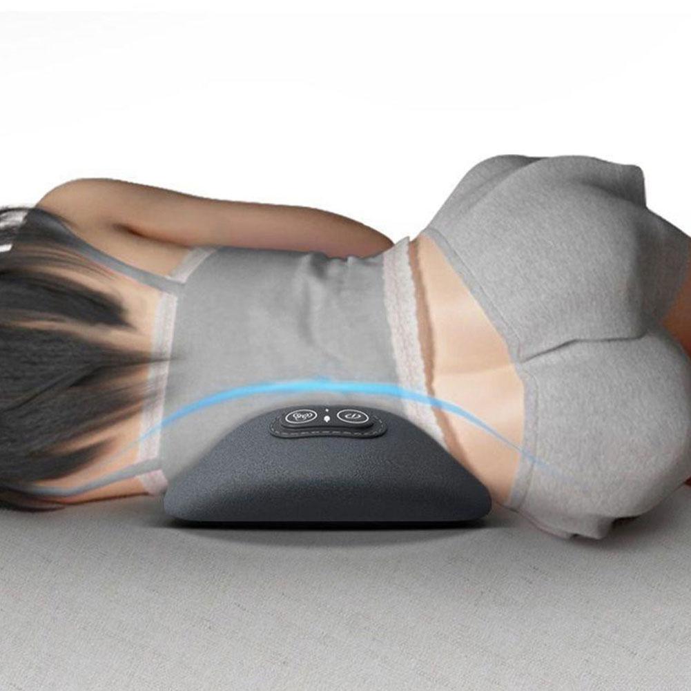 1PCS Massage Lumbar Pillow Electric Heating For Back Pain Relief Sleeping Support Ergonomic Kneading Heat Compress Pillow