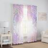 Watercolor Floral Sheer Curtain For Living Room Dining Room Bedroom Drape Kitchen Window Transparent Chiffon Curtain
