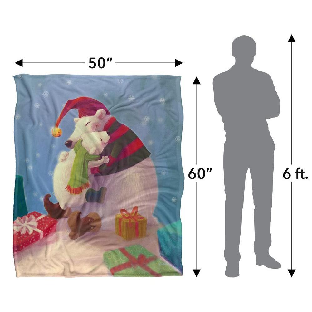 JQ Licensing Silky Bear Hug Christmas Supersoft Blanket