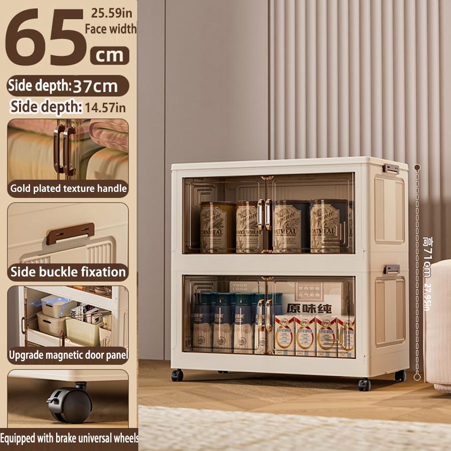 45/55/65cm Length Multifunction Folding Storage Cabinet Sundries Cabinet Large Capacity Dustproof Wardrobe Locker