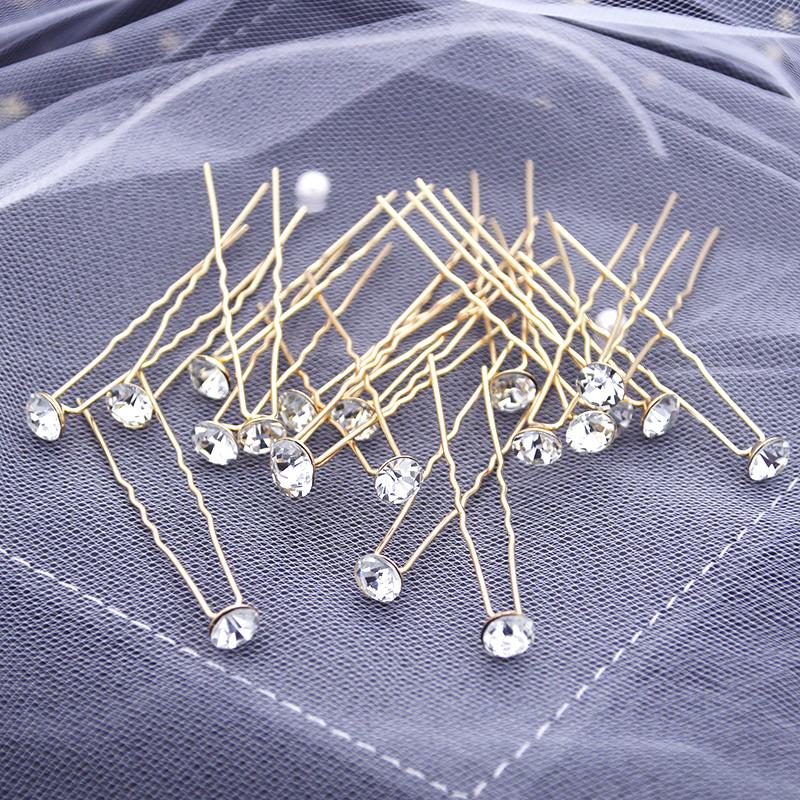 Women U-shaped Pin Rhinestone Barrette Clip Hairpins Simulated Pearl Bridal Tiara Hair Accessory Wedding Hairstyle Design Tools