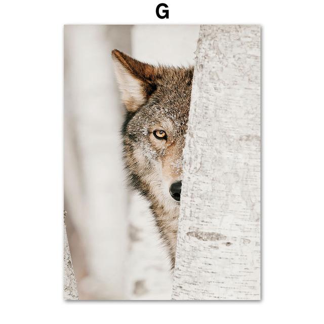 Winterlandschaft Bild Leinwand Malerei Wandkunst Elch Tier Holz Kiefernwald Poster und Druck für modernes Zuhause Wohnzimmer Dekor