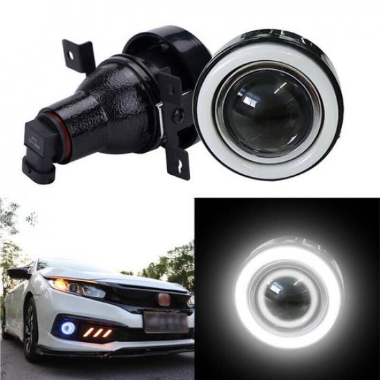 For 2016- Honda Civic DRL White LED Halo Projector Fog Lights Lamp Angel Eye
