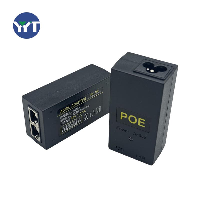 48V/0.5A & 24V/1A POE Power Adapter with Ethernet Cable for Wireless AP Bridge & Gigabit Surveillance Camera.