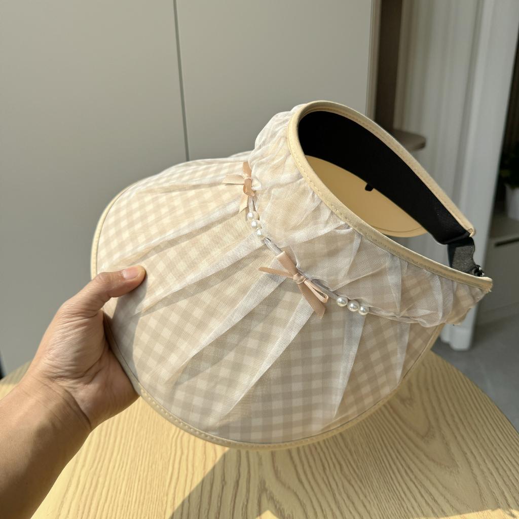 Summer New anti-UV Sun Hat for Women, Korean Style, Fashionable and Versatile, Sun-blocking, Face-slimming, Open-top Hat