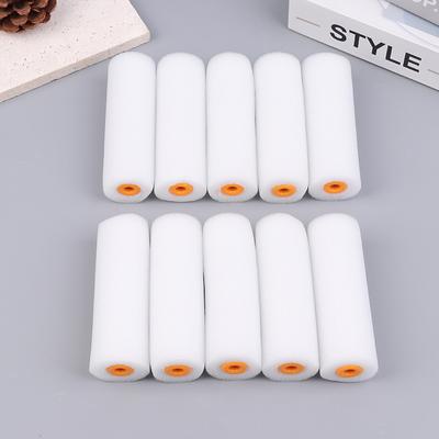10 Stücke 100Mm Mini Weiß Haltbarer Schaum Farbroller Ärmel Malerei Dekorieren Schwamm Rollen Kunst Sets Malerei Lieferungen