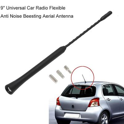 Rádio automotivo universal flexível antirruído Bee Aerial Sting Air Aerial, antena de rádio de teto universal para carro 9 polegadas AM/FM antena modificada com 3 parafusos