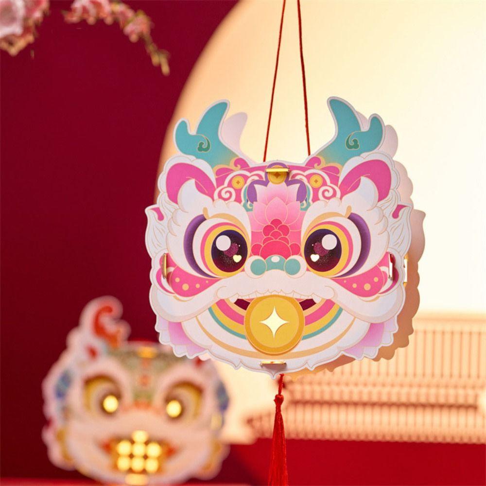 Projectable Projection Lantern Handheld Dragons Head Lanterns  Mid-Autumn Festival