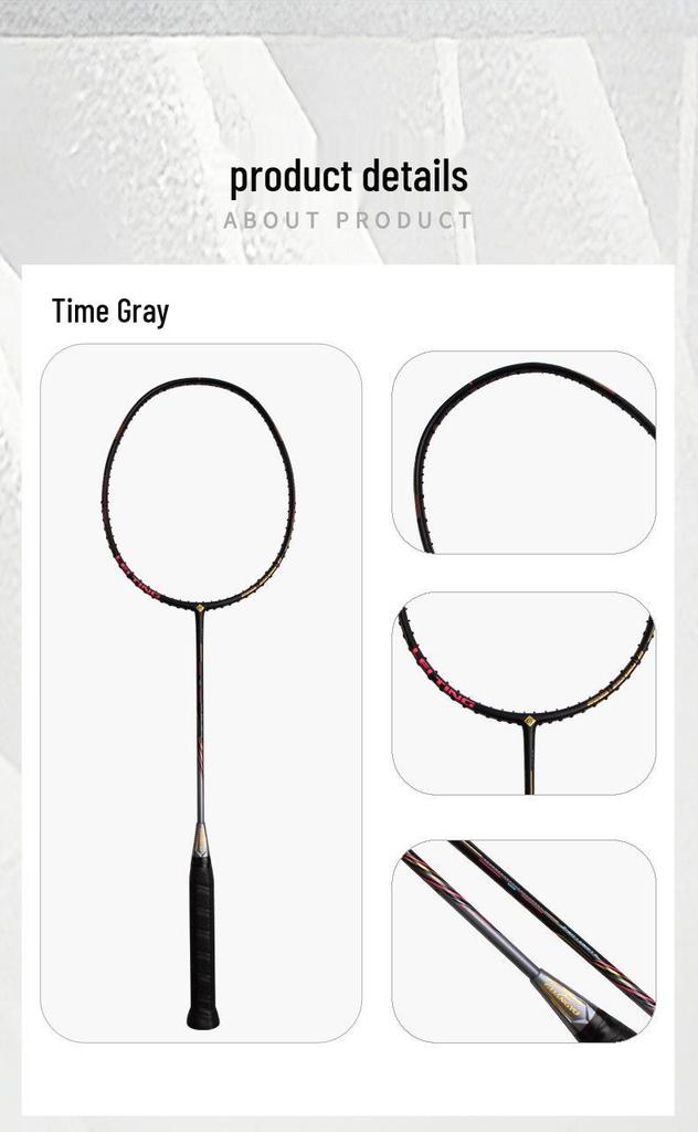 Thunder 80 Professional Adult Badminton Racket - Ultra-light Carbon Fiber 5U Racket