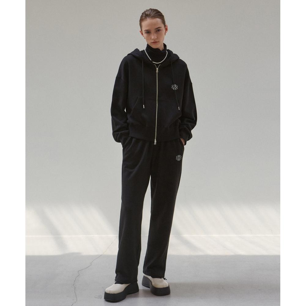 

NICKNICOLE NICOLE SIGNATURE HOOD ZIP UP+JOGGER SWEAT PANTSBLACK