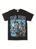 SUB ZERO Men's Heavyweight 180gsm Cotton T-Shirt - Kanji-Inspired Logo & Futuristic Warrior Graphic Print