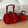 Cute Apple Shaped Backpack For Women Kawaii Red Leather Cartoon Design Bag Portable Handbag Crossbody Shoulder Bag Fashion Purse