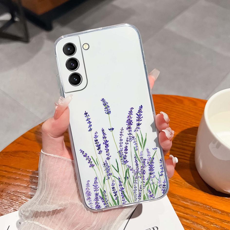Back Cover For Samsung S21 S22 S23 Ultra Plus S6 S7 S9 Edge Bumper Case Screen Protector Luxury Graffiti Butterfly Silicone Soft TPU Transparent Shell