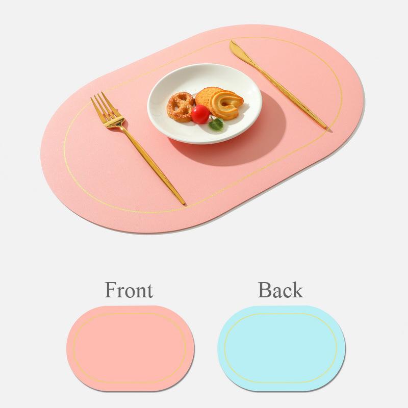 

Personalized Custom Logo Leather Table Mat Table Mat Name Placemat Easy Clean Suitable Restaurant Insulation Desk Accessories Laser engraving рожевий