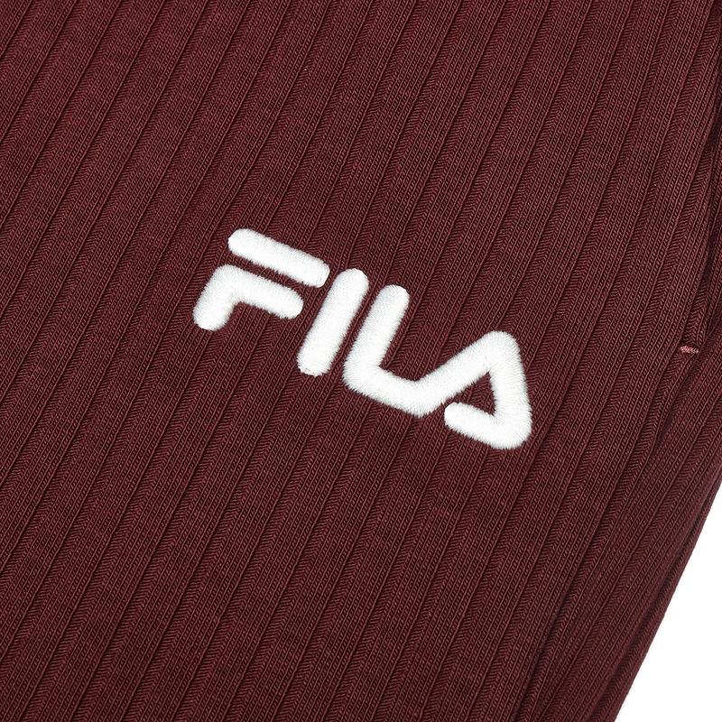 Fila Solid Color Straight Leg Casual Knit Sports Pants Women Pants Burgundy F11W439607-FWI