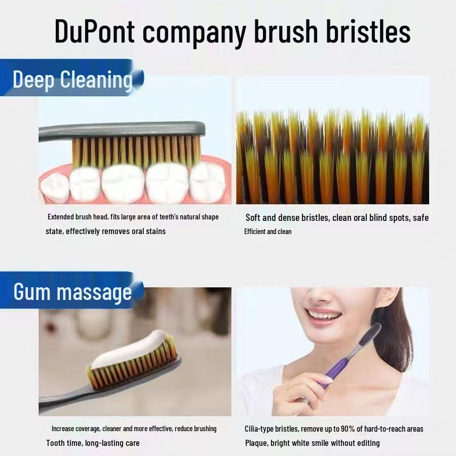 Deluxe Soft Bristle Toothbrush with Large Brush Head - High-Density Family Set