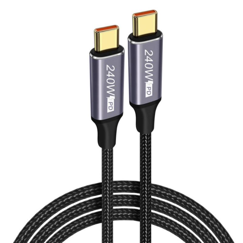 

PD240W USB C To USB C Data Cable Type-C Fast Charging Cable Double Straight-head Charger PD Cord For