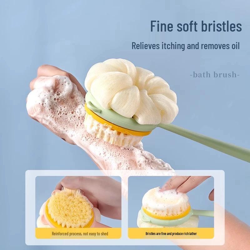 Doppelseitige Weichborsten Rückenbürste mit langem Griff