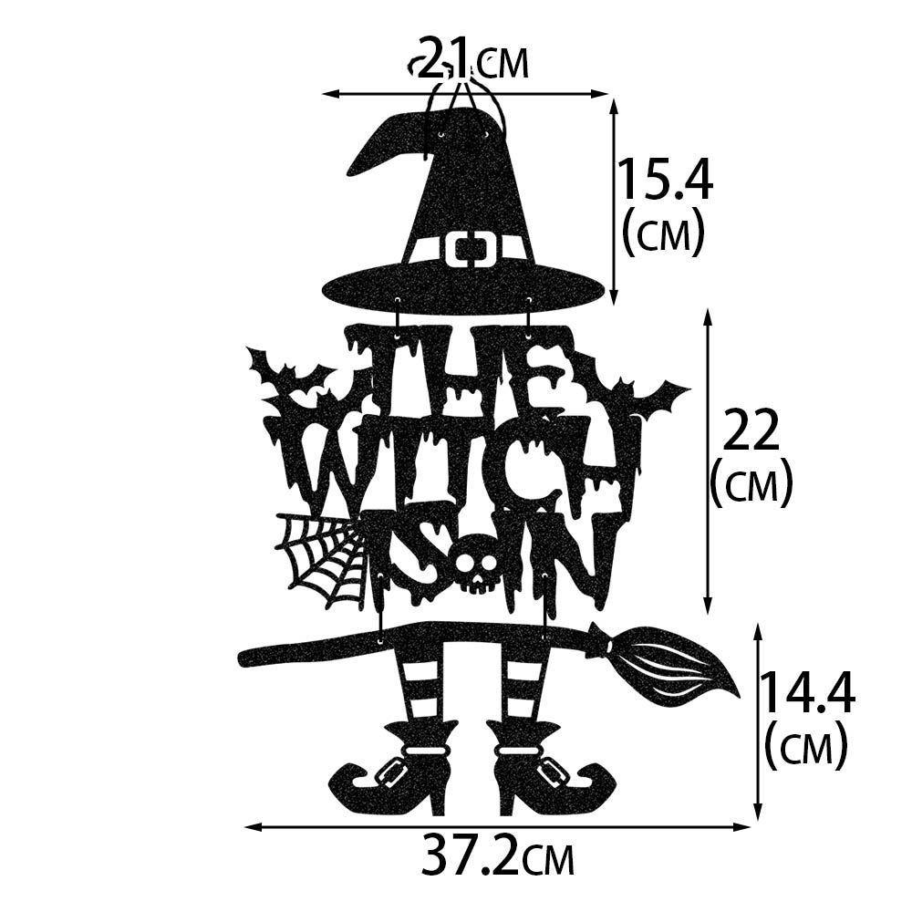 Witch And Bat Theme Halloween Door Hanging Decorations For Festive Party Ghost