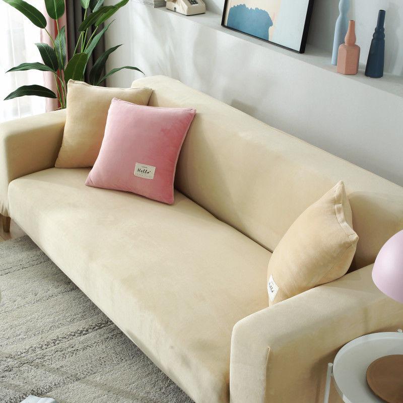 Velvet Sofa Covers for Living Room L Shaped Sofa Cover Strechable Sofa Slipcover  1/2/3/4 Seat Cushion Couch Cover