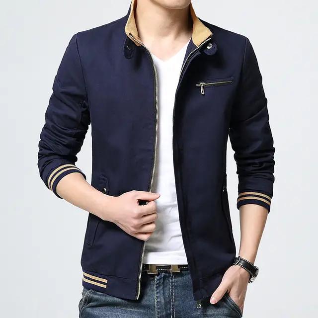 Men's Spring and Fall Stand-up Collar Casual Jacket Long-sleeved Windproof Jacket