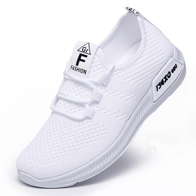 Shoes Women's New Women's Shoes Fly-woven Single Shoes Soft-soled Breathable Shoes Casual Sports Shoes Women