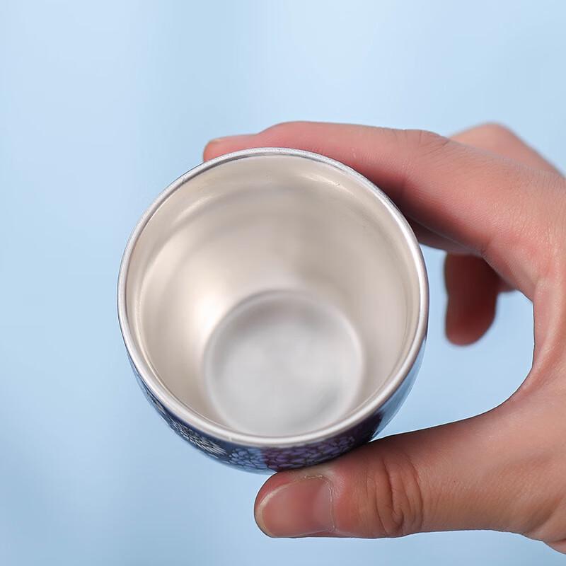 Enamel Silver-Wrapped Porcelain Teacup